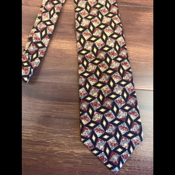 🌿SALE🌿CHRISTIAN DIOR Cravate 100% Silk Vintage Geometric Print Necktie - Picture 6 of 8